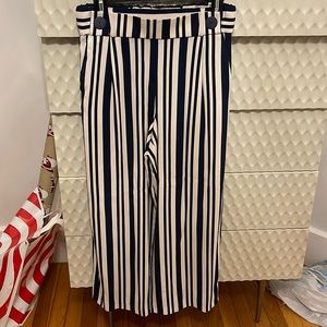 striped wide leg pants